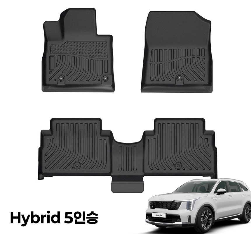 TPE카매트 쏘렌토 5인승 하이브리드 MQ4 1열+2열+루프코일 3D매트, 캐스퍼EV 129,000원