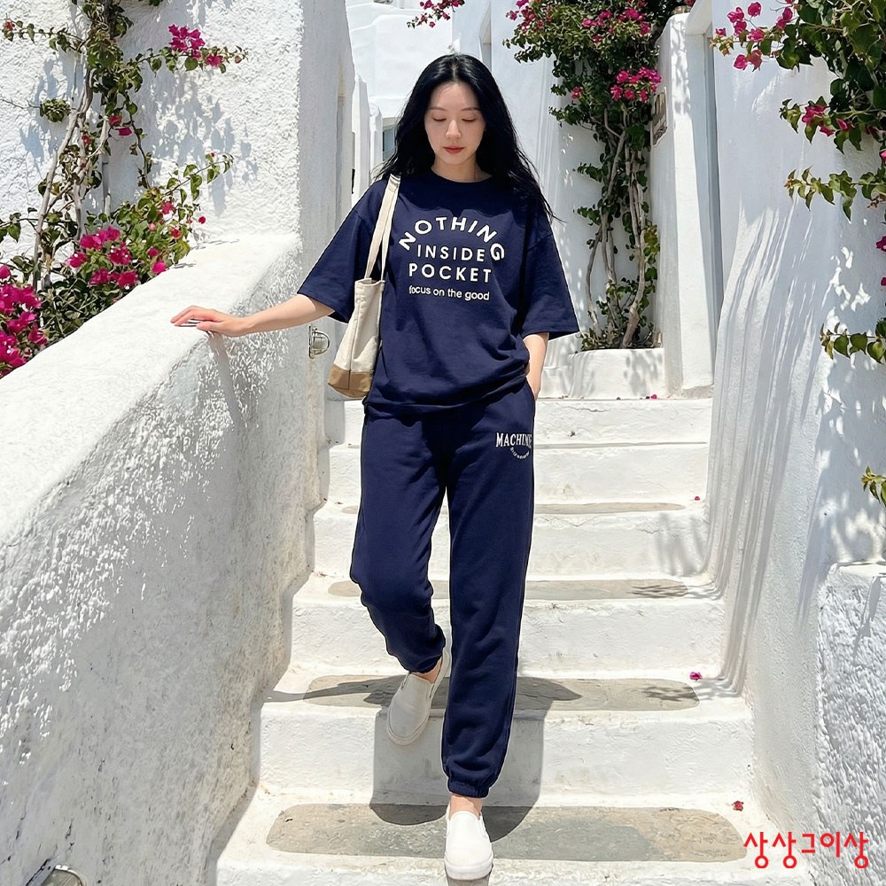 상상그이상 여성용 국내제작 낫띵 세트 특양면 얇은 맨투맨 조거팬츠 상하세트 데일리 츄리닝 마실룩 34,930원