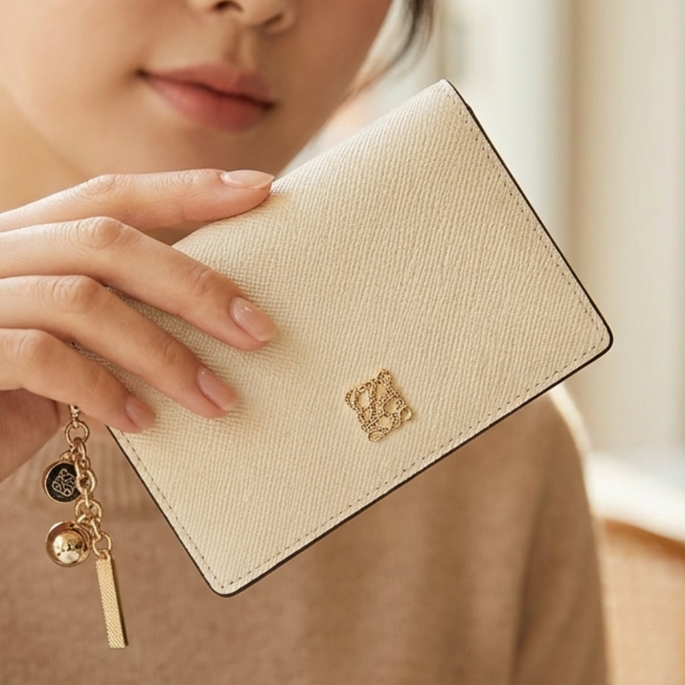 루이까또즈 여성 참장식 아이보리 카드지갑 여자 미니 명함 지갑 선물 추천 89,900원