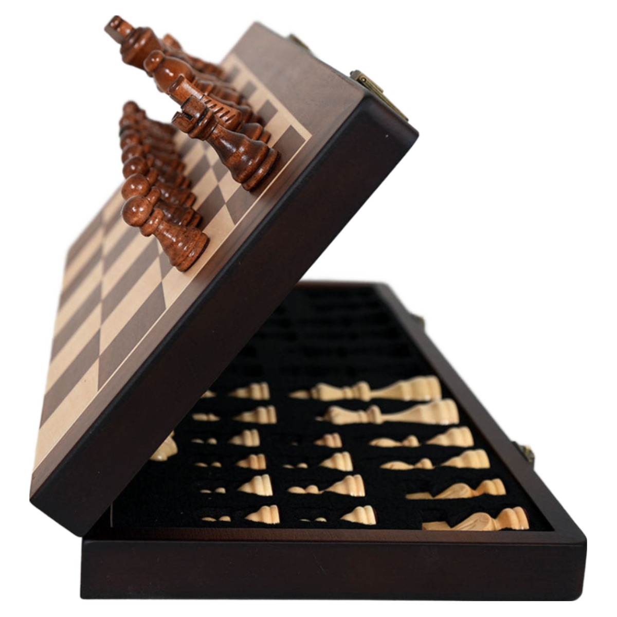 데이닷 고급 소나무 자석 원목 체스 휴대용 수공예 상판조립 (설명서, 퀸2개) -중사이즈 44,800원