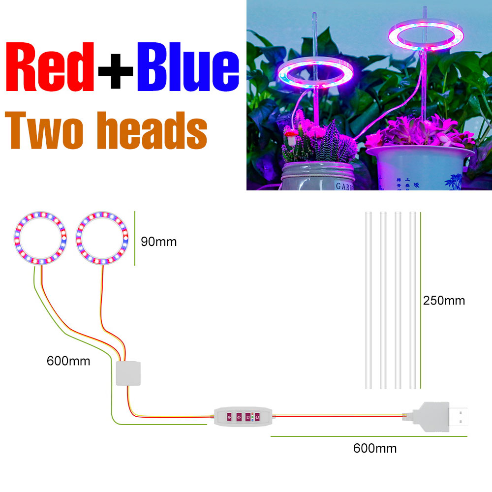 LED 식물 성장등 풀 스펙트럼 실내 램프 디밍 가능 24시간 타이머 USB DC5 화분 과일 수경재배 보조 조명 23,830원