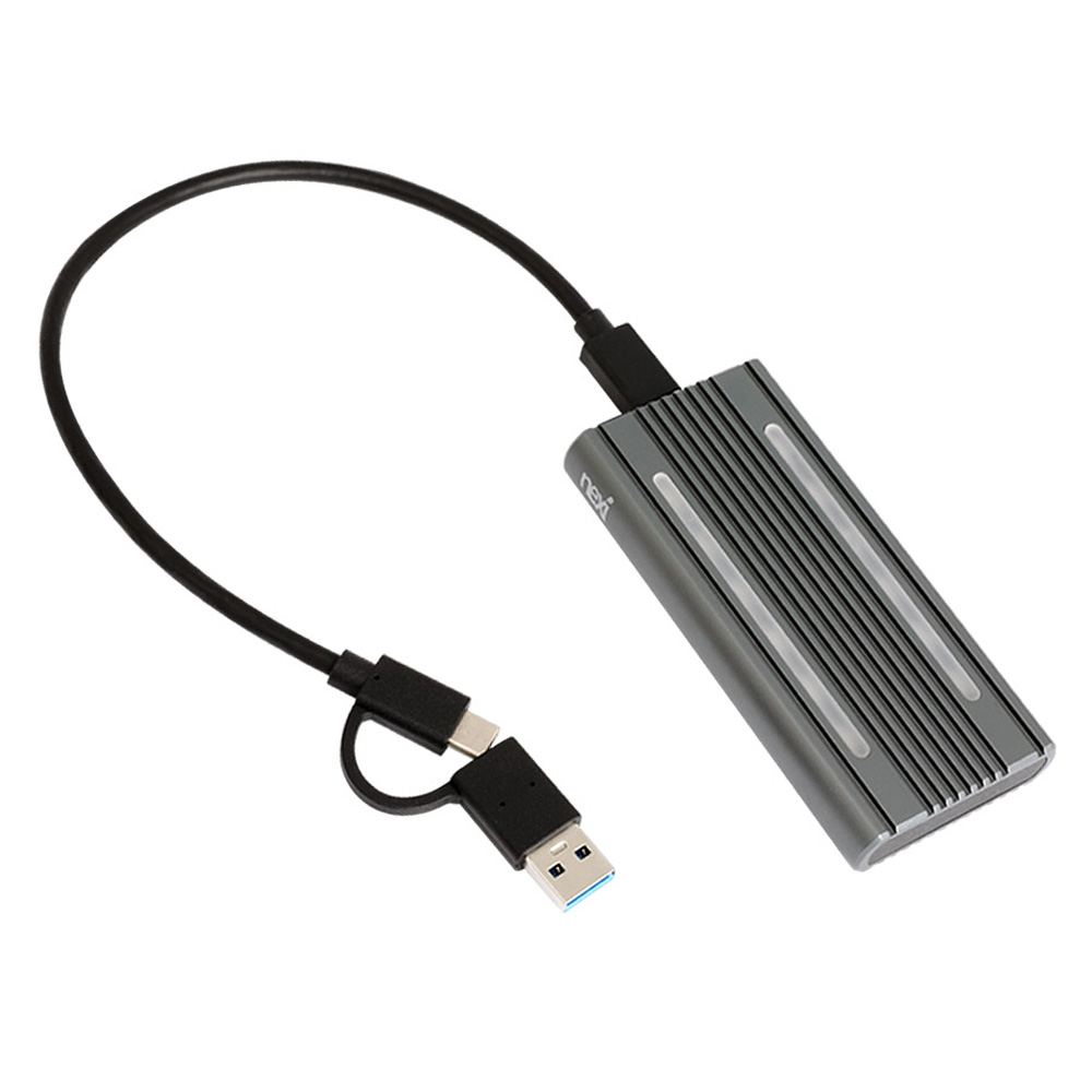 넥시 RGB 라이팅 USB3.1 Type-C to M.2 NVMe SATA SSD 케이스 다크그레이, 1개, NX-U31NVME-G2 / NX1346 18,500원
