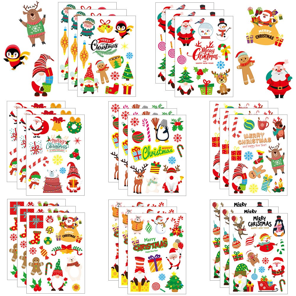 크리스마스 스티커 눈사람 루돌프 크리스마스 트리 산타 클로스 스티커 크리스마스 장식 스티커 크리스마스 선물 스티커 크리스마스 포인트 스티커, 24장 6,900원