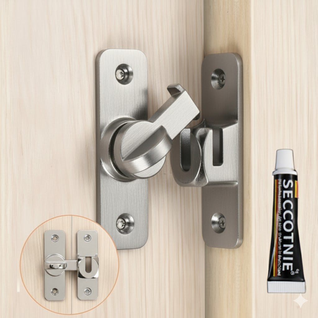 루닌 무타공 잠금장치 미닫이 여닫이 다용도 잠금고리 실버 8,700원