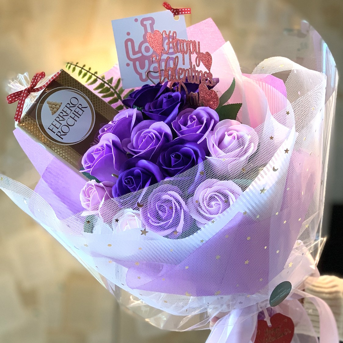 발렌타인선물 발렌타인데이 초콜릿꽃다발 비누꽃 발렌타인꽃다발바이올렛 여친선물 남친선물 프로포즈 28,000원