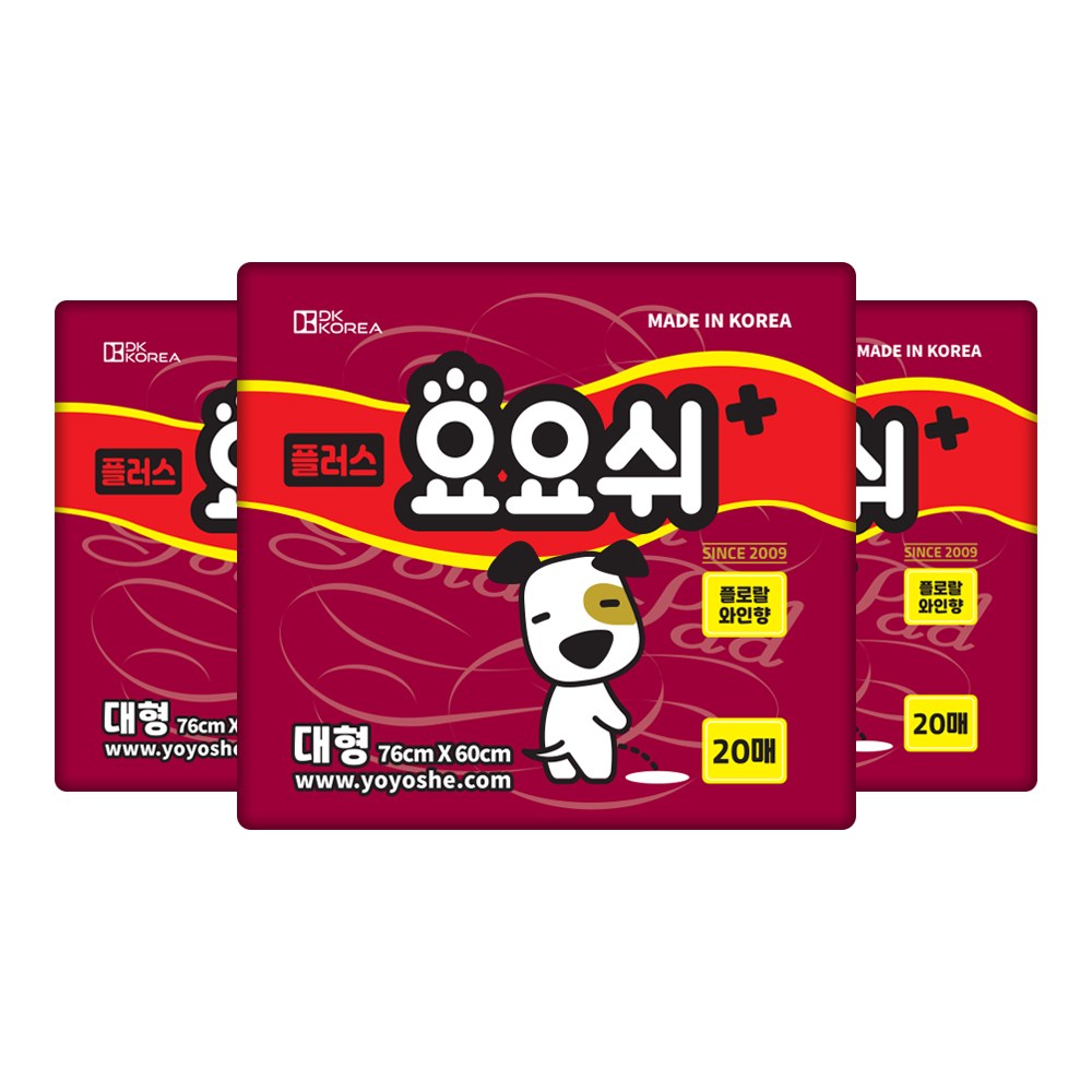 요요쉬 플러스 배변패드 플로랄와인향, 20개입, 3개 34,200원