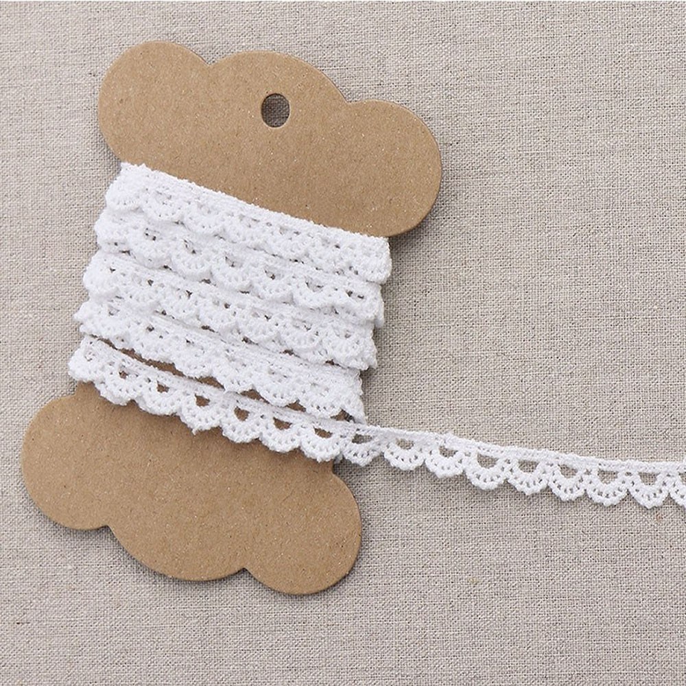 패션스타트 대용량 라크안시엘 포인트 코튼 레이스 0.8cm X 12.6m, 1개, 화이트 14,880원