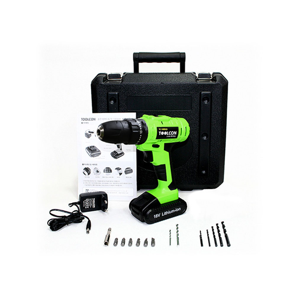툴콘 TC-1800LB1 충전함마드릴-리튬배터리 (18V-1.5A 원배터리), 1세트 45,000원