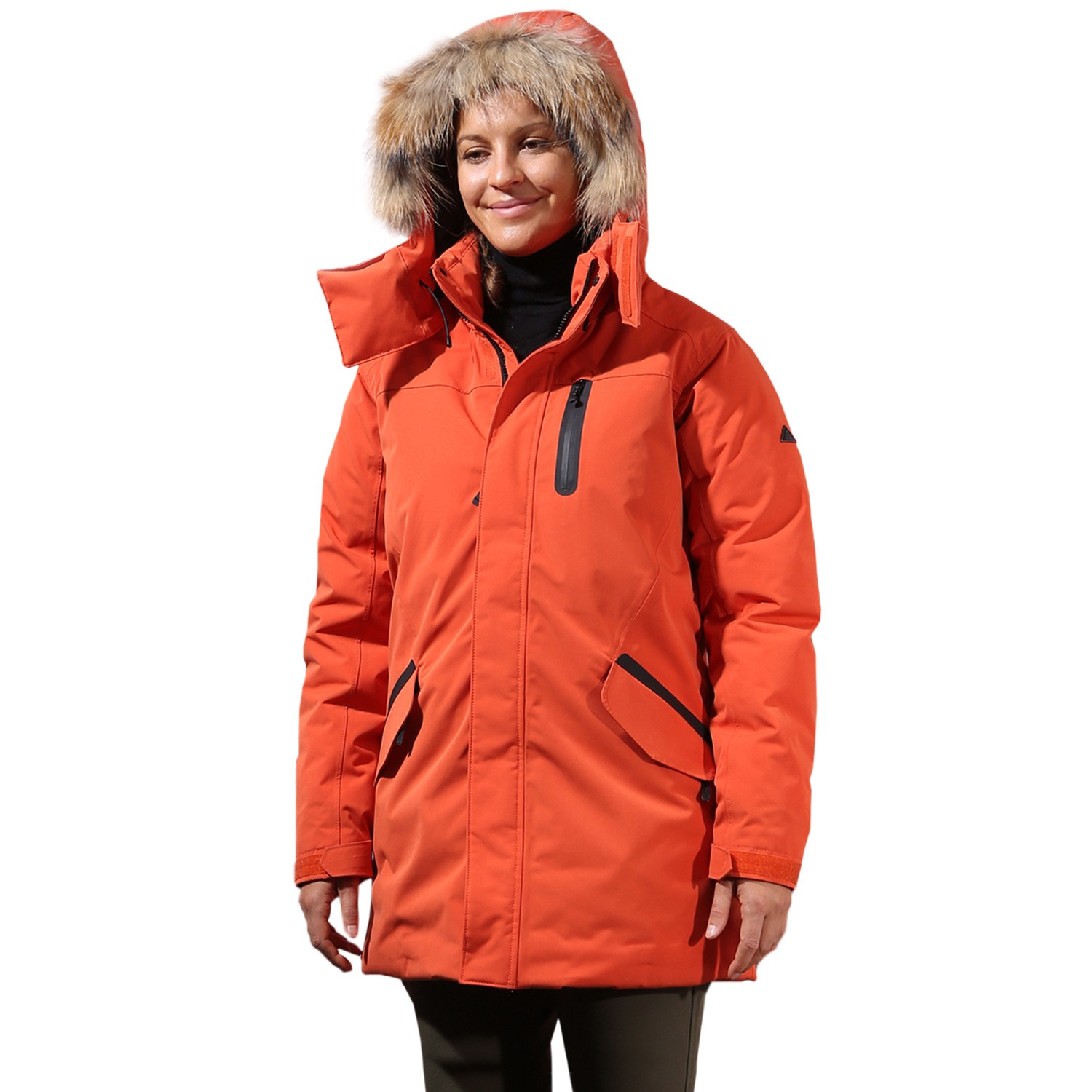 덕마운트 여성 솜털 90% 구스다운 아우터 자켓 너구리모자털 방수 패딩 점퍼 Glena J, 현재가 195,600원