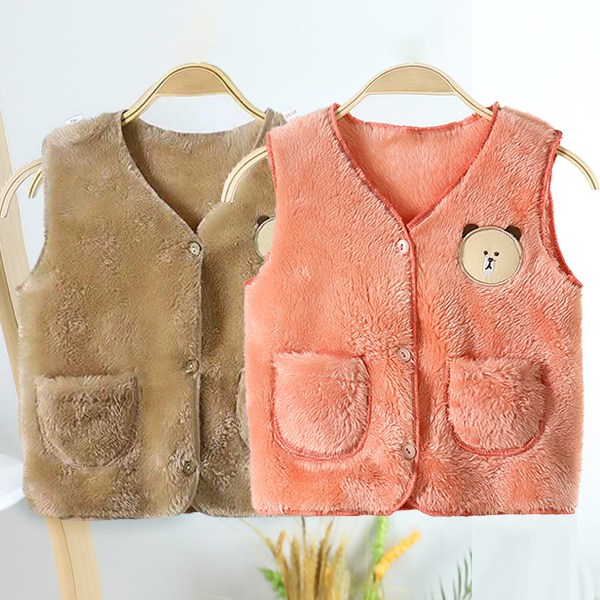 몽실이 곰돌이 후리스 조끼 2개 아동 어린이 실내조끼 겨울 보온 베스트 15,000원