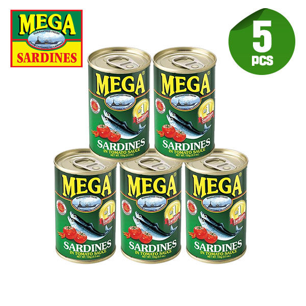 Mega Sardines in Tomato Sauce 5 Can Set 필리핀 정어리 통조림 메가 사딘 토마토 5캔 세트, 155g, 5개 8,490원