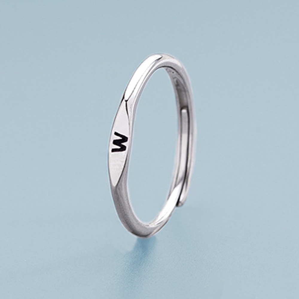 젤루나 여성용 이니셜 레터링 각인 오픈 반지 W B-121 5,000원