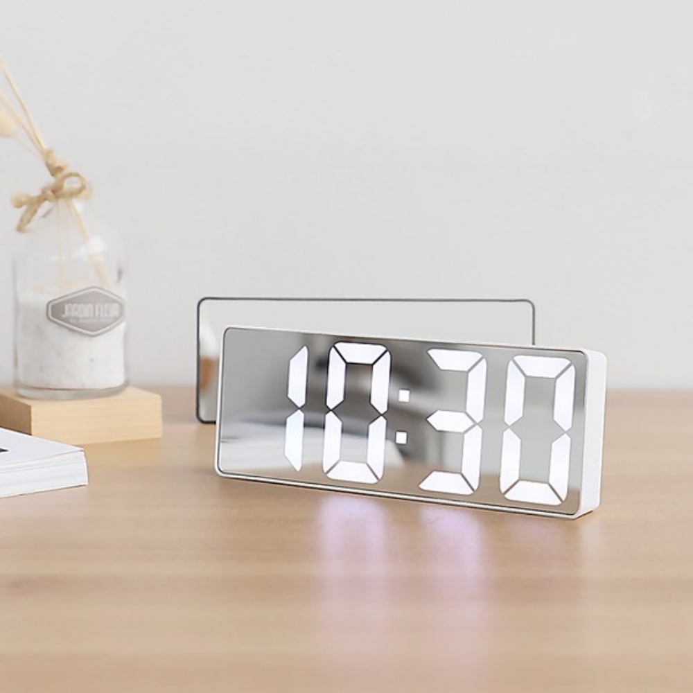 YoUk 무타공 led 시계 매립 건전지 USB 무소음 벽 디지털 전자 거울 7,590원