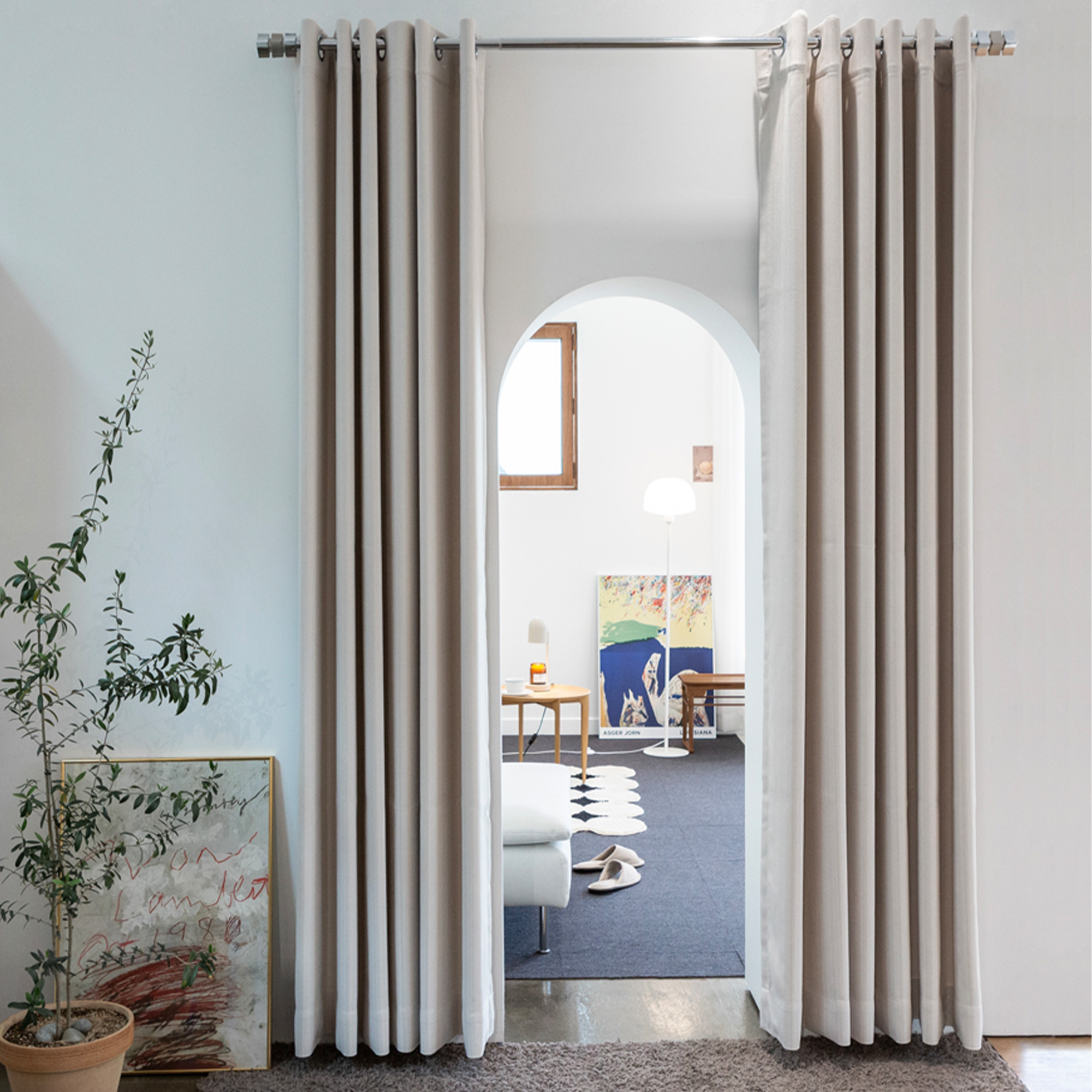 nuguna 미드나잇 형상기억 아일렛 암막 커튼 세트 방문설치 152,270원