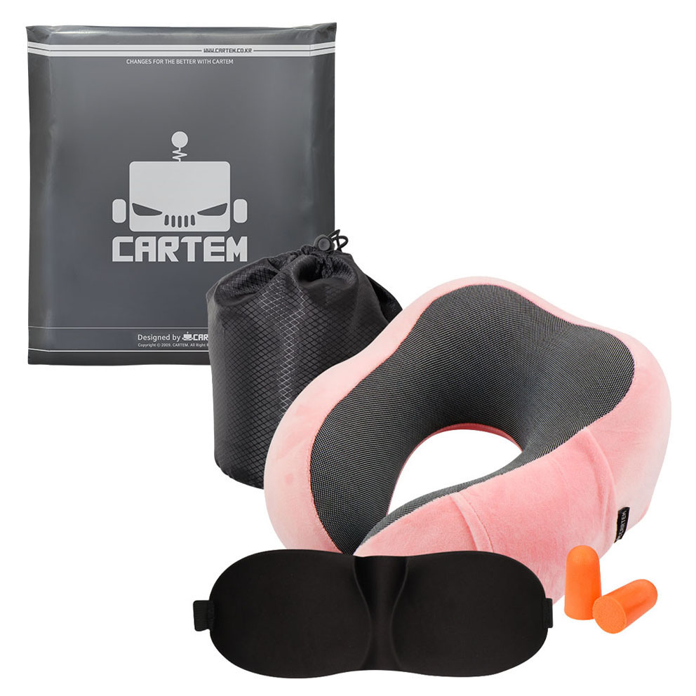 카템 떠나요 메모리폼 목쿠션 + 수면안대 + 귀마개 + 파우치 세트 11,640원