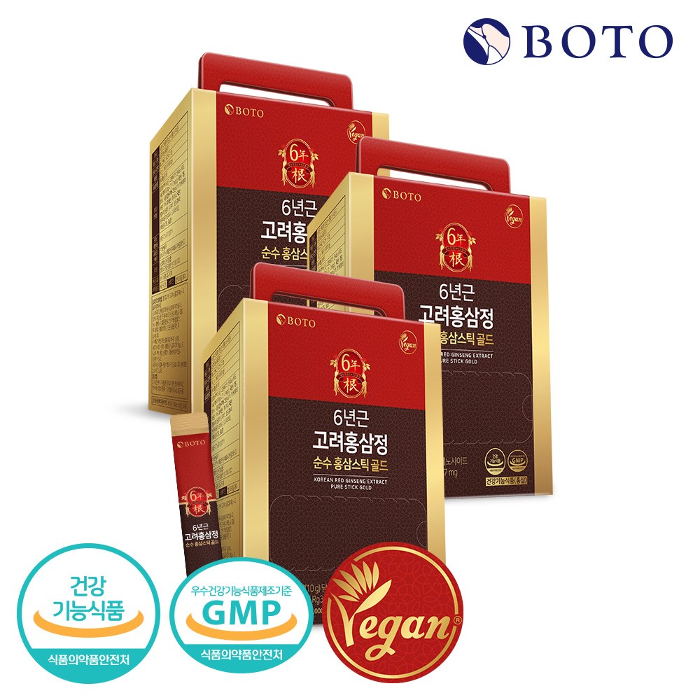 보뚜 6년근 고려홍삼정 순수 홍삼스틱 골드 100포 115,330원
