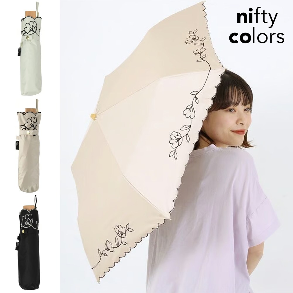 nifty colors 꽃 자수 미니 일본양산 자외선 UV 차단 암막 3단 니프티컬러 2362 40,000원
