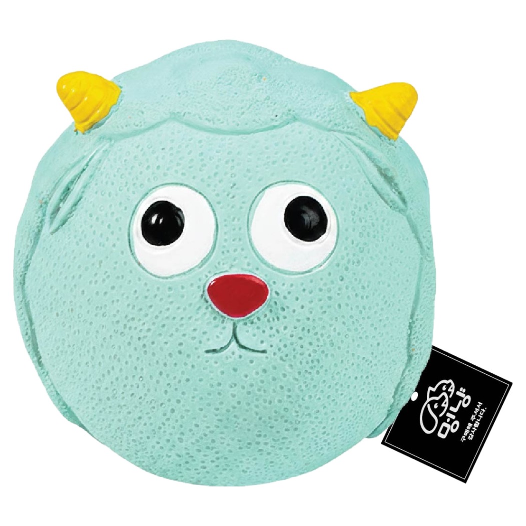 멍냥 강아지 말랑말랑 동글이 캐릭터 라텍스 사운드볼 삑삑이 장난감 양, 블루, 1개 7,900원