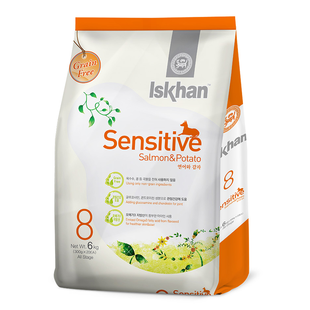 이즈칸 전연령 강아지 그레인프리 건식사료, 연어+감자, 6kg, 1개 56,900원