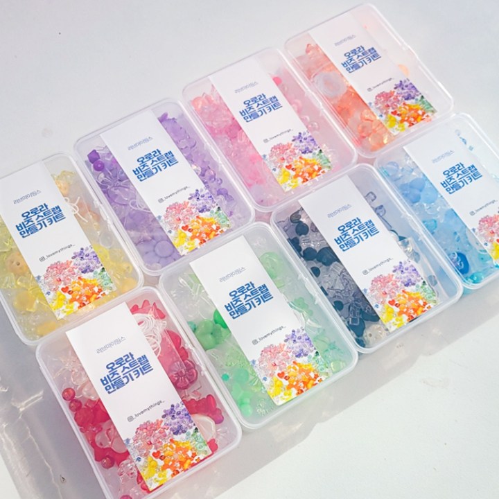 오로라 비즈 키링 만들기 세트 폰스트랩 데코덴 파츠 꾸미기 악세사리 만들기 DIY, 핑크, 1개 5,000원