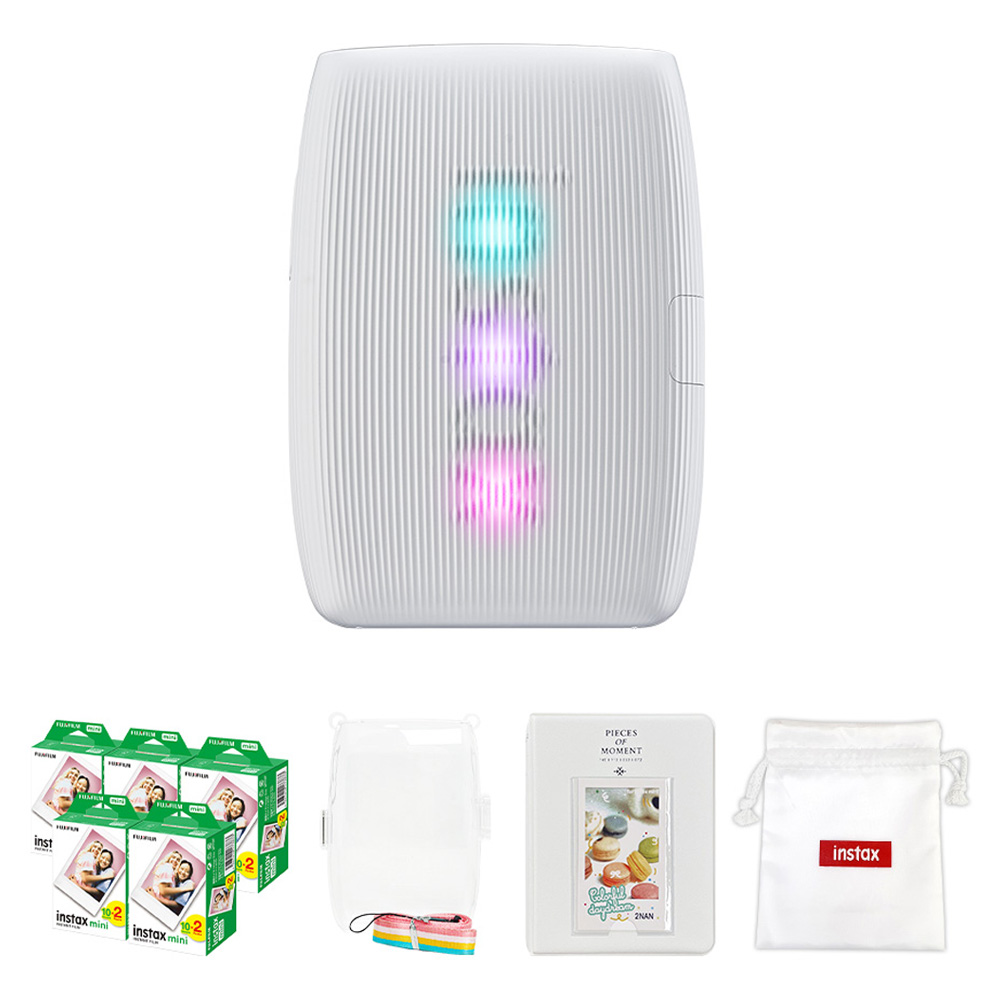 인스탁스 미니링크3 포토프린터 클레이 화이트 + 케이스 투명 + 필름 100p + 마카롱2단 앨범 + 로고파우치 세트 292,000원