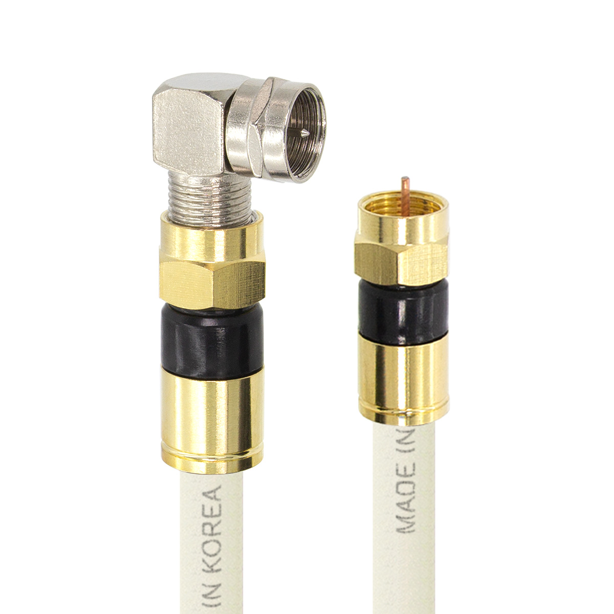 솔탑 국산 골드 고급형 RF 안테나 화이트 꺾임 TV 동축 수제작 케이블 2M 10,450원