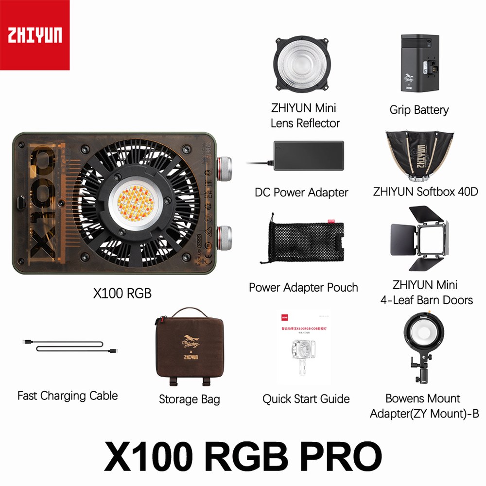 지윤 X100 RGB 풀컬러 COB 라이트 100W 포켓 사이즈 조명 스튜디오 라이브 비디 829,500원