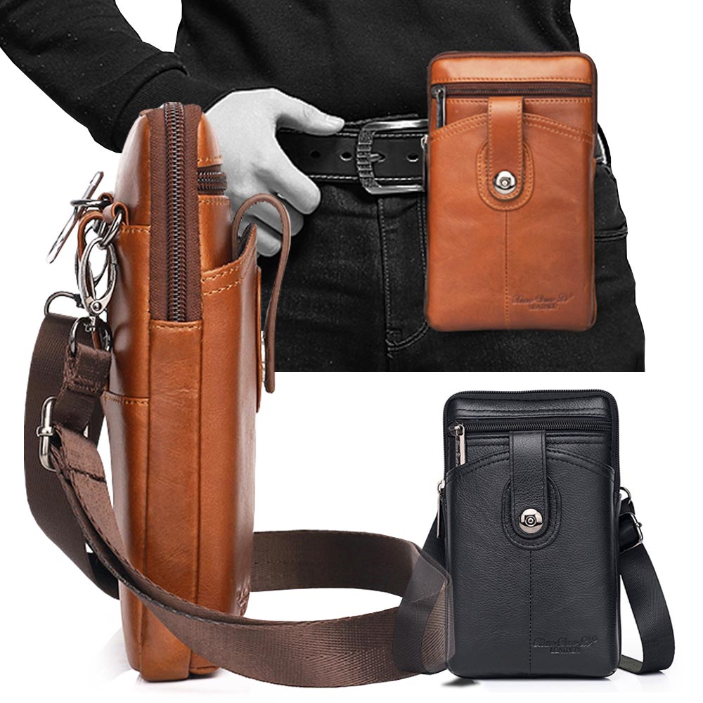 제이콥스타일 천연가죽 어반 멀티백 핸드폰가방 허리 미니 크로스백 남자 폰 가방 등산 벨트 케이스 소가죽 지갑 여행 휴대폰 가방 34,260원