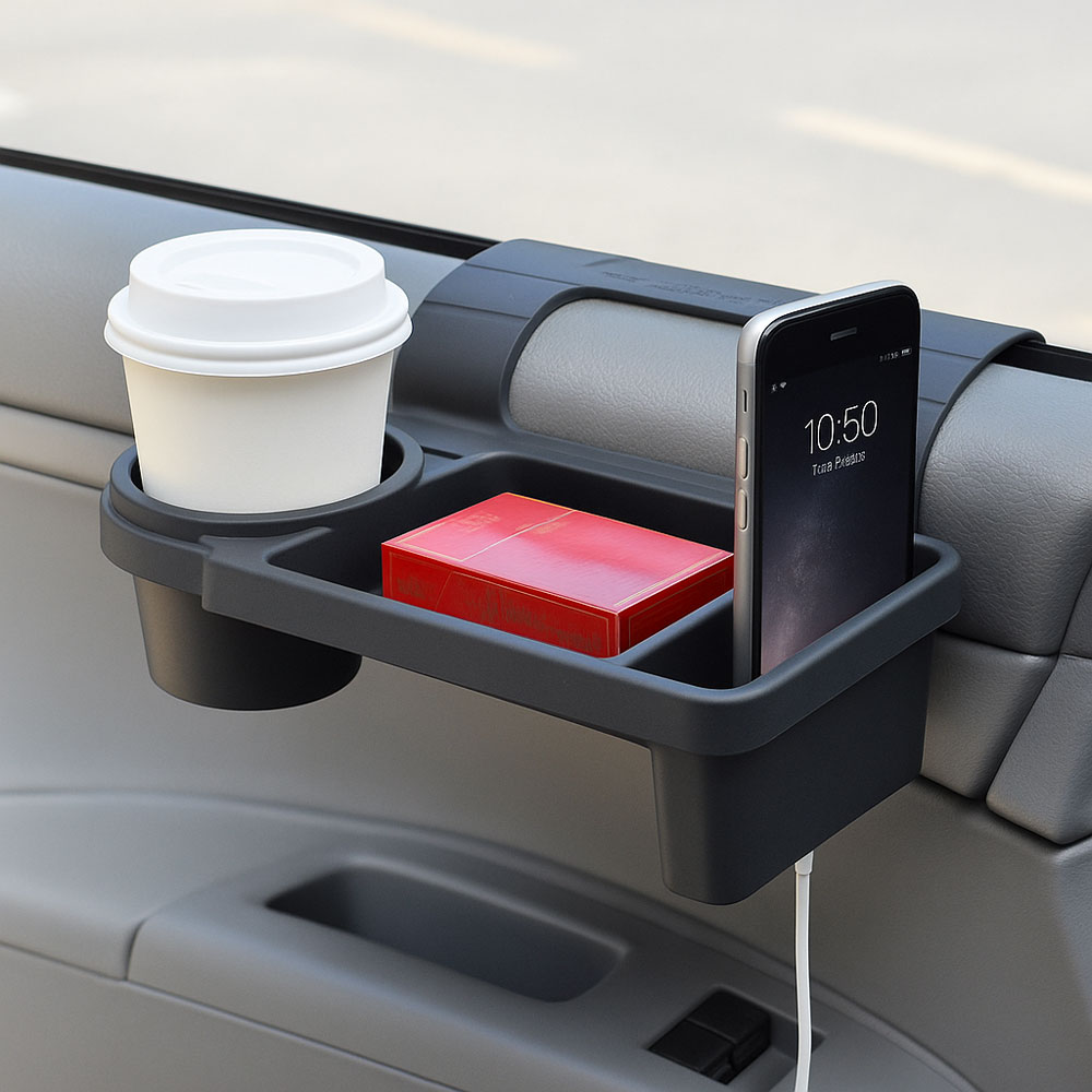 TKB 자동차 도어 사이드 컵홀더 스마트폰거치대 선반, 블랙, 1개 11,900원