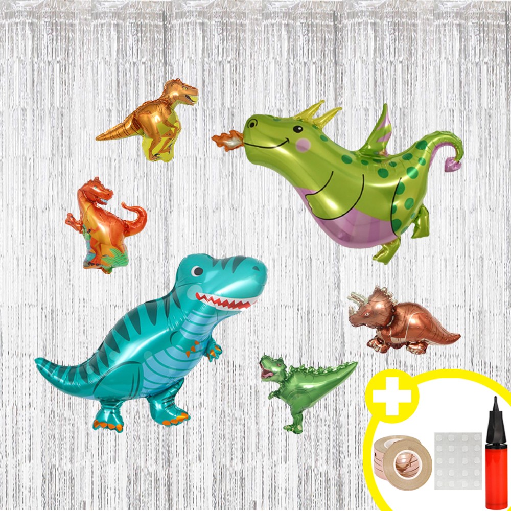 공룡풍선 파티용품 대형 공룡 은박풍선 6종 파티커튼 생일파티 용품 세트 인생샷 포토존 연출템 8옵션 [에브리띵스마일] 1213 13,800원