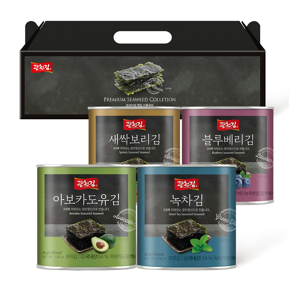 광천김 혼합캔김 새싹보리김 30g x 4종세트 19,530원