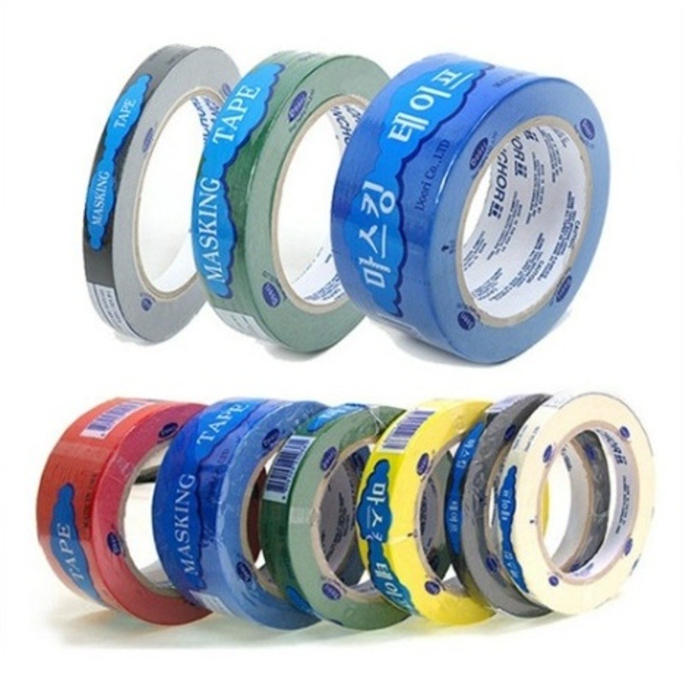칼라 마스킹테이프 종이 테이프 단색 빨강 노랑 초록 파랑 검정 미색 12mm 18mm 25mm 50mm * 40m 미국산 3,700원