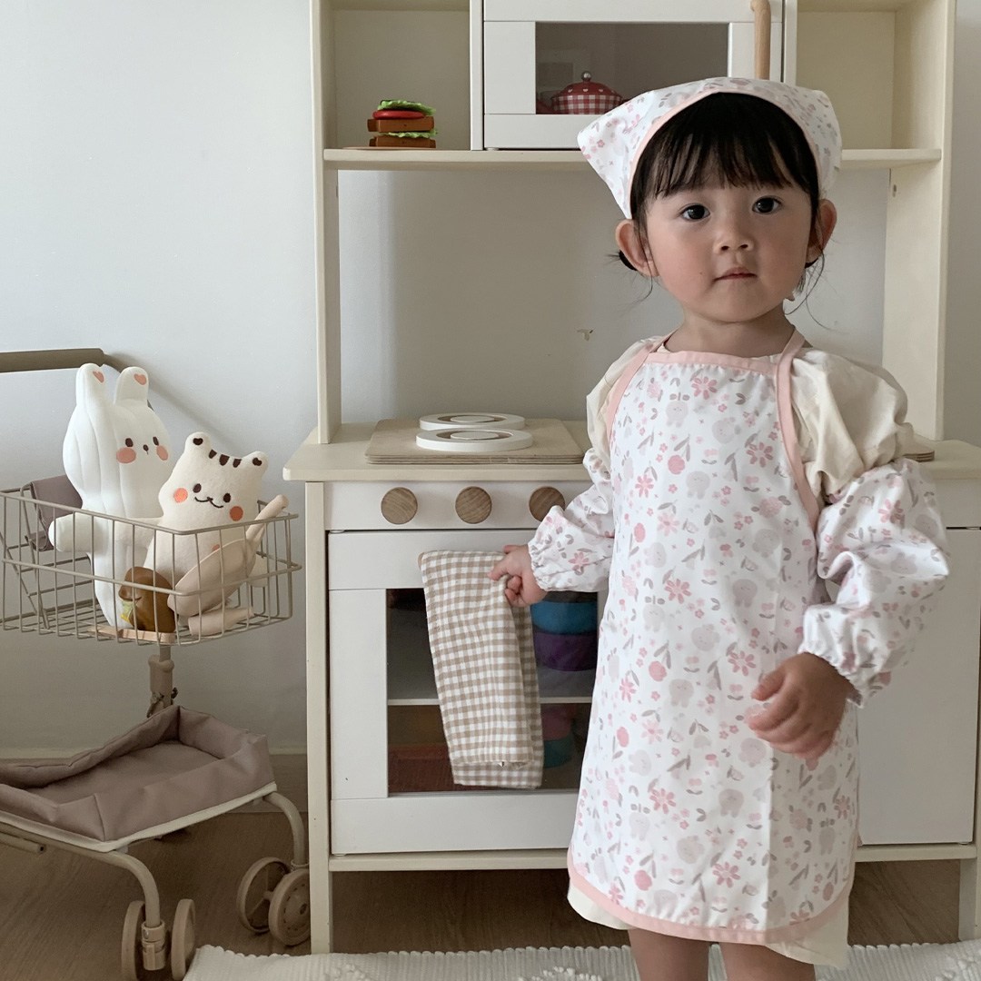 돗투돗 유아 어린이집 방수 앞치마 두건 토시 3종세트 3~5세용, 코코바니 24,900원