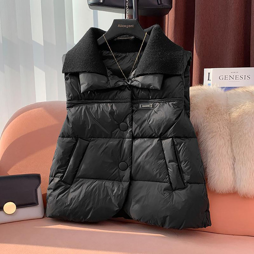 지고다그 하이넥 여성 패딩 조끼 겨울 루즈핏 따뜻한 캐주얼 무소매 외투 SX71181 21,460원