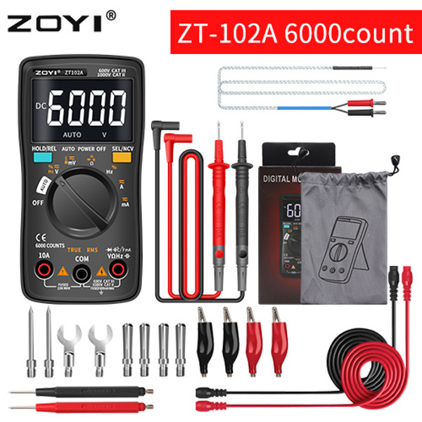 ZOYI 디지털 멀티미터 ZT-98/100/101/102/102A 자동 범위 지정 6000 카운트 AC/DC 전류계 전압계 옴 Hz Tur 29,850원