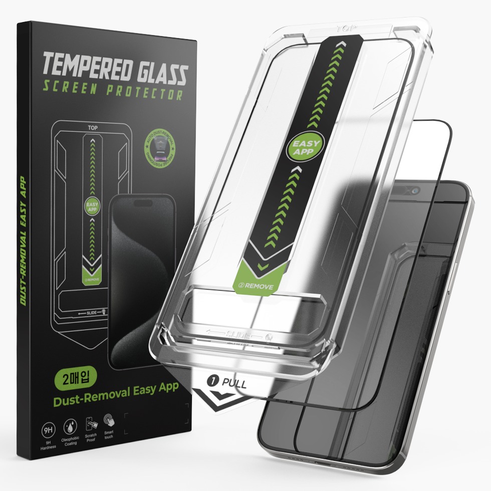굿밸류 퀵핏 슬라이드 풀커버 강화유리 휴대폰 액정보호 필름 2p 세트, 1세트 8,900원
