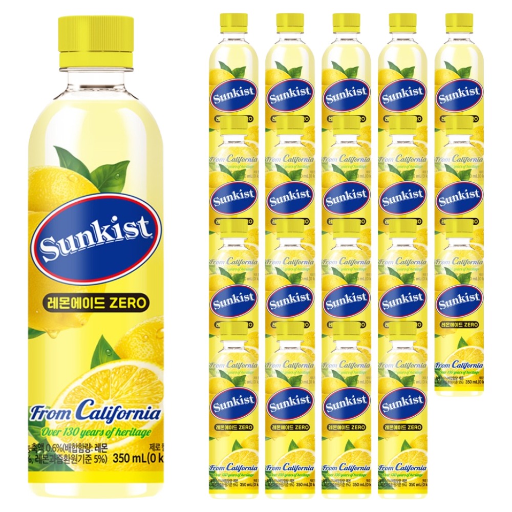 썬키스트 레몬에이드 제로, 350ml, 20개 20,390원