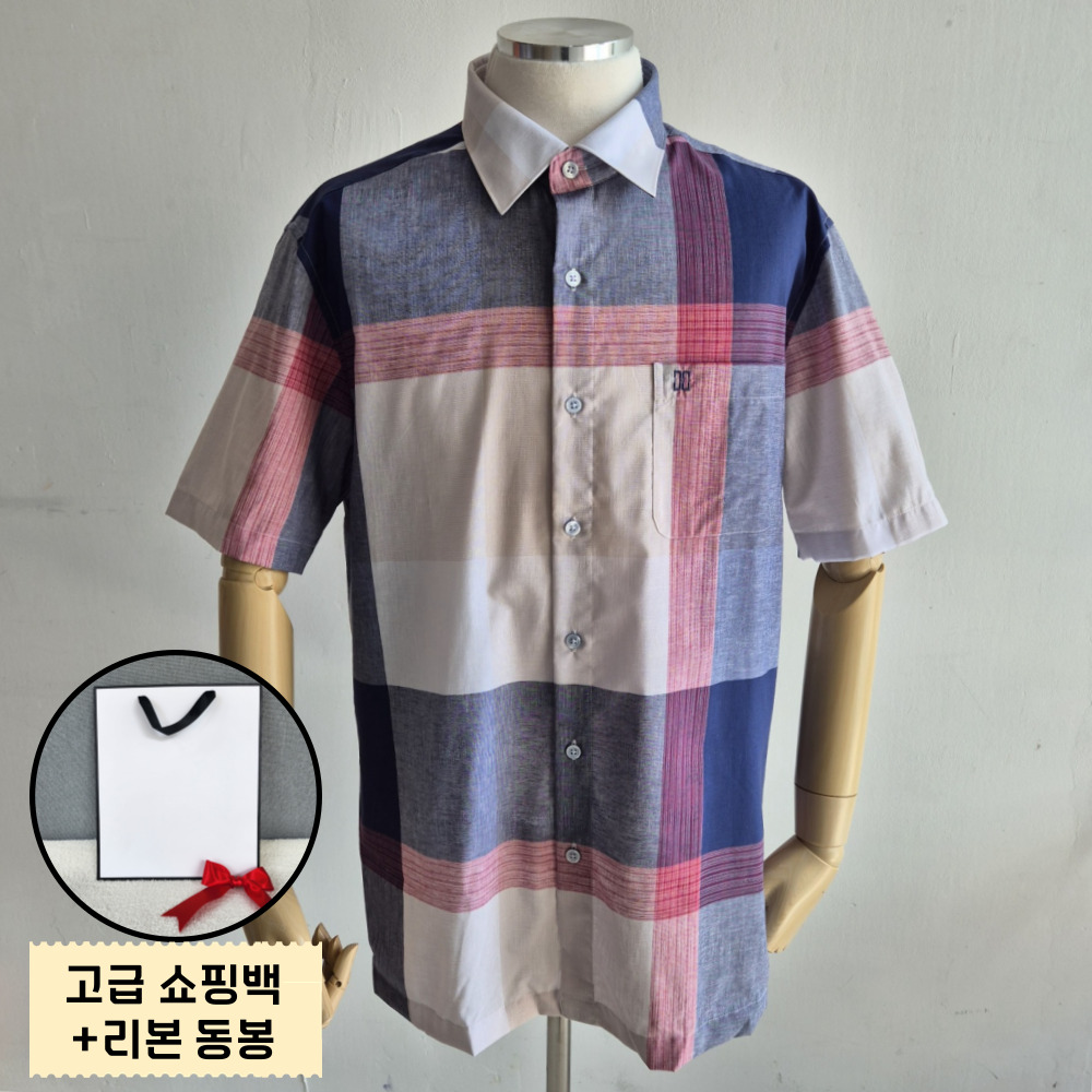 [매장정품] 닥스 DAKS 마혼방 남성용 체크 반팔 셔츠 여름 남방 시원한원단 선물포장제동봉 60,700원