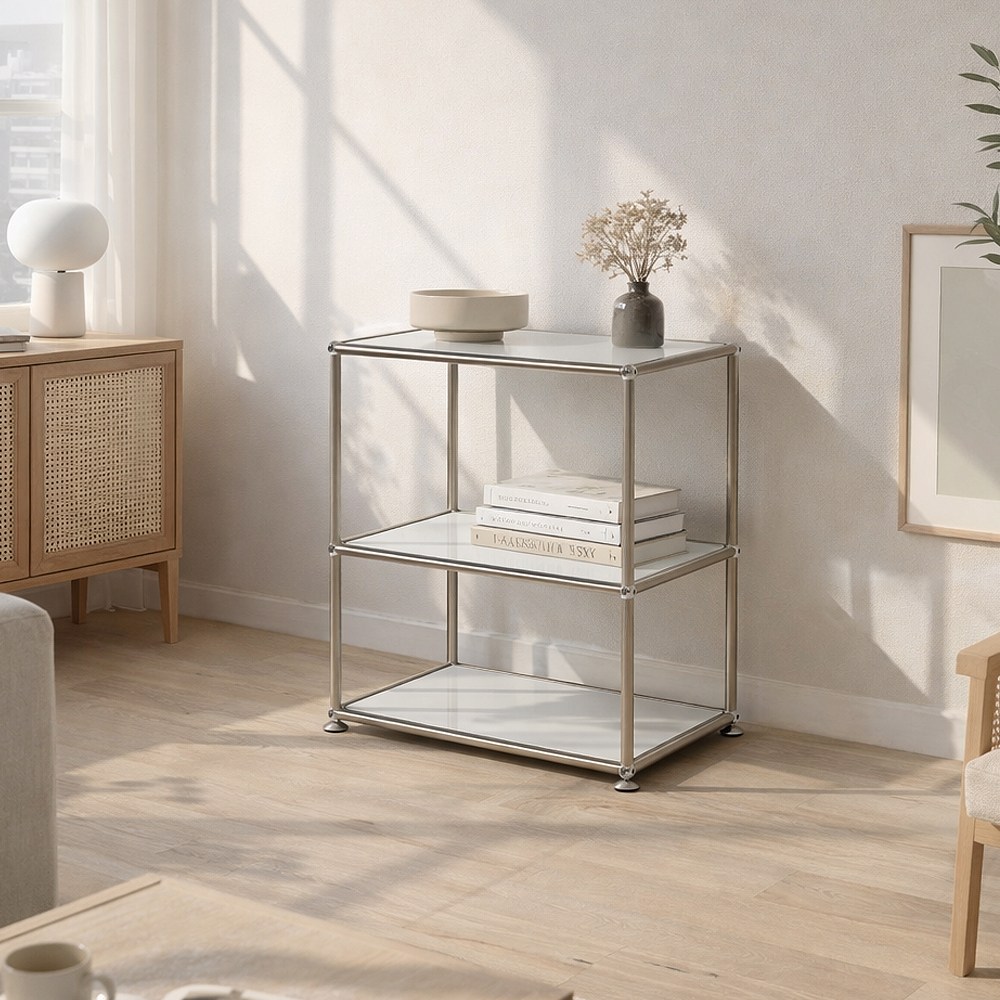 에프룸 미드센츄리 수납가구 모듈선반 모듈협탁, 화이트, 3단 153,600원