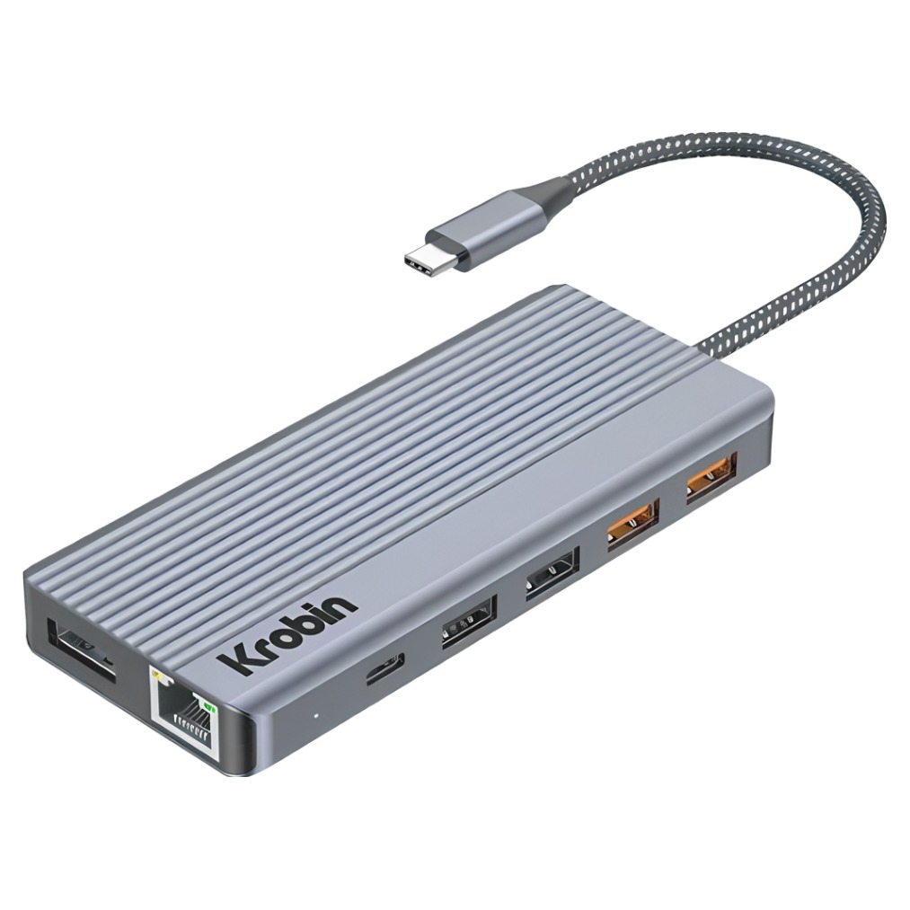 Krobin MH94Max 13in1 멀티허브 트리플 모니터지원 4k 60hz, gen3.2 DP LAN C타입, 1개, 아이언실버 109,000원