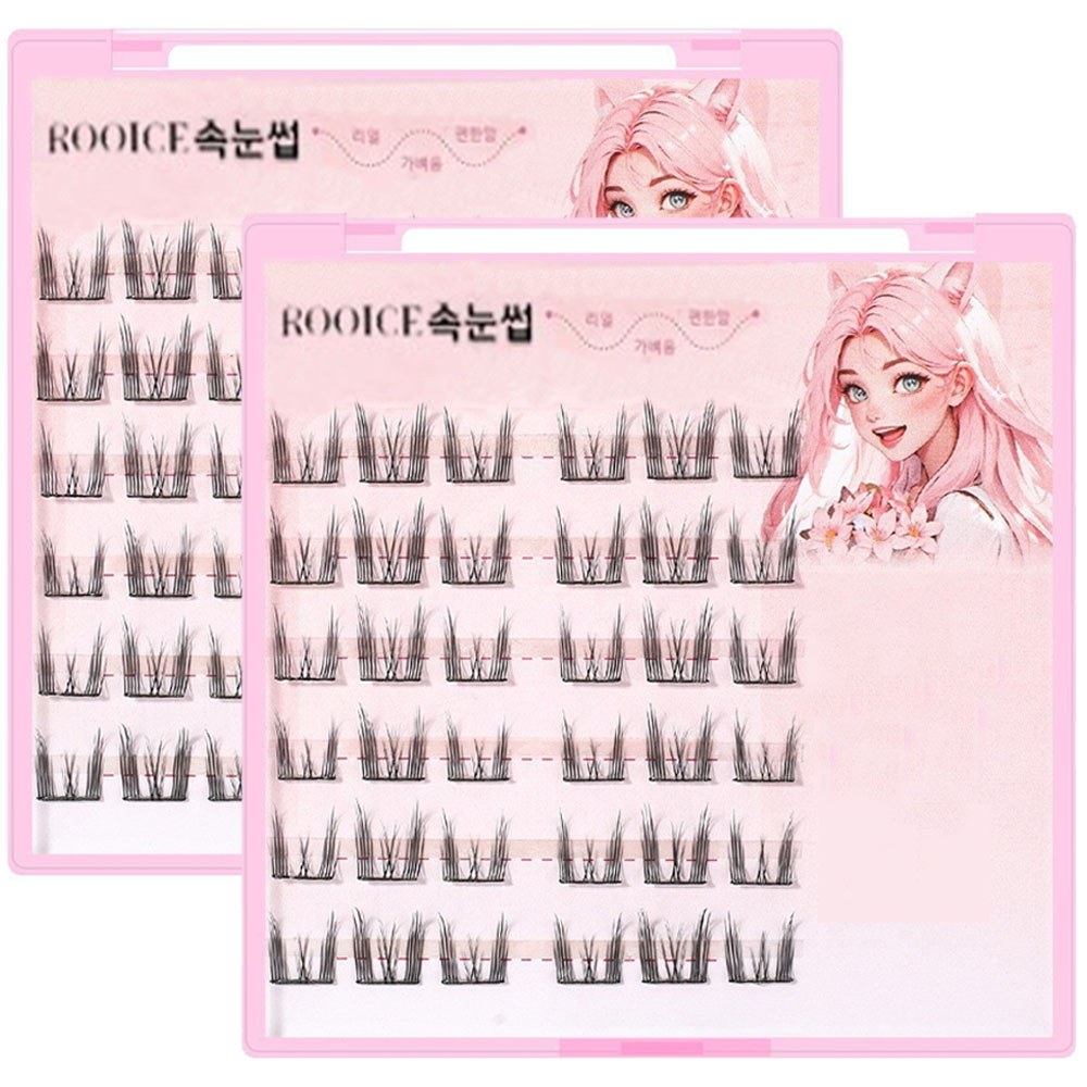 루이스 속눈썹 글루 없이 붙이는 가닥속눈썹 연스러운 부분 가닥 인조 속눈썹 2종세트 5,800원
