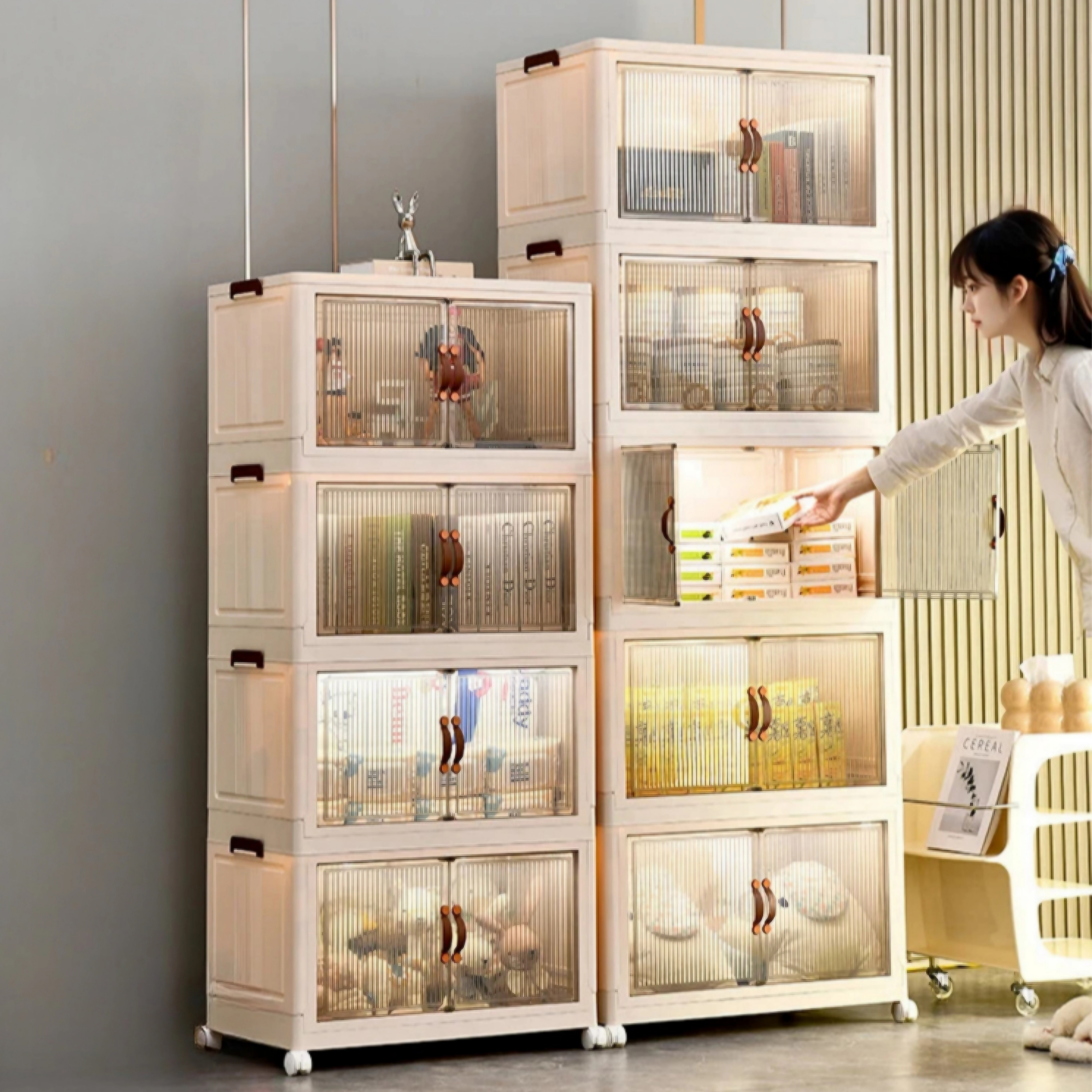 라온프리 다용도 접이식 리빙 폴딩박스, 아이보리, 5개 58,900원