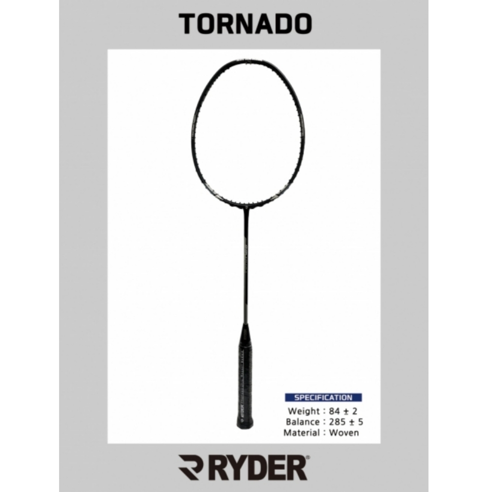 라이더 RYDER 토네이도 TORNADO 선수용 동호인용 스페셜에디션 우븐 배드민턴라켓, 1개 260,000원