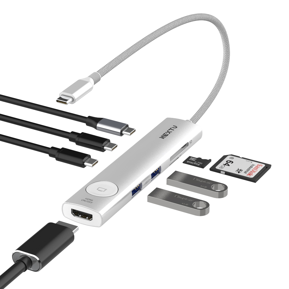 NEXTU 유이하 2298TCH-4K 8in1 HDMI 온오프 USB C타입 멀티허브 23,500원