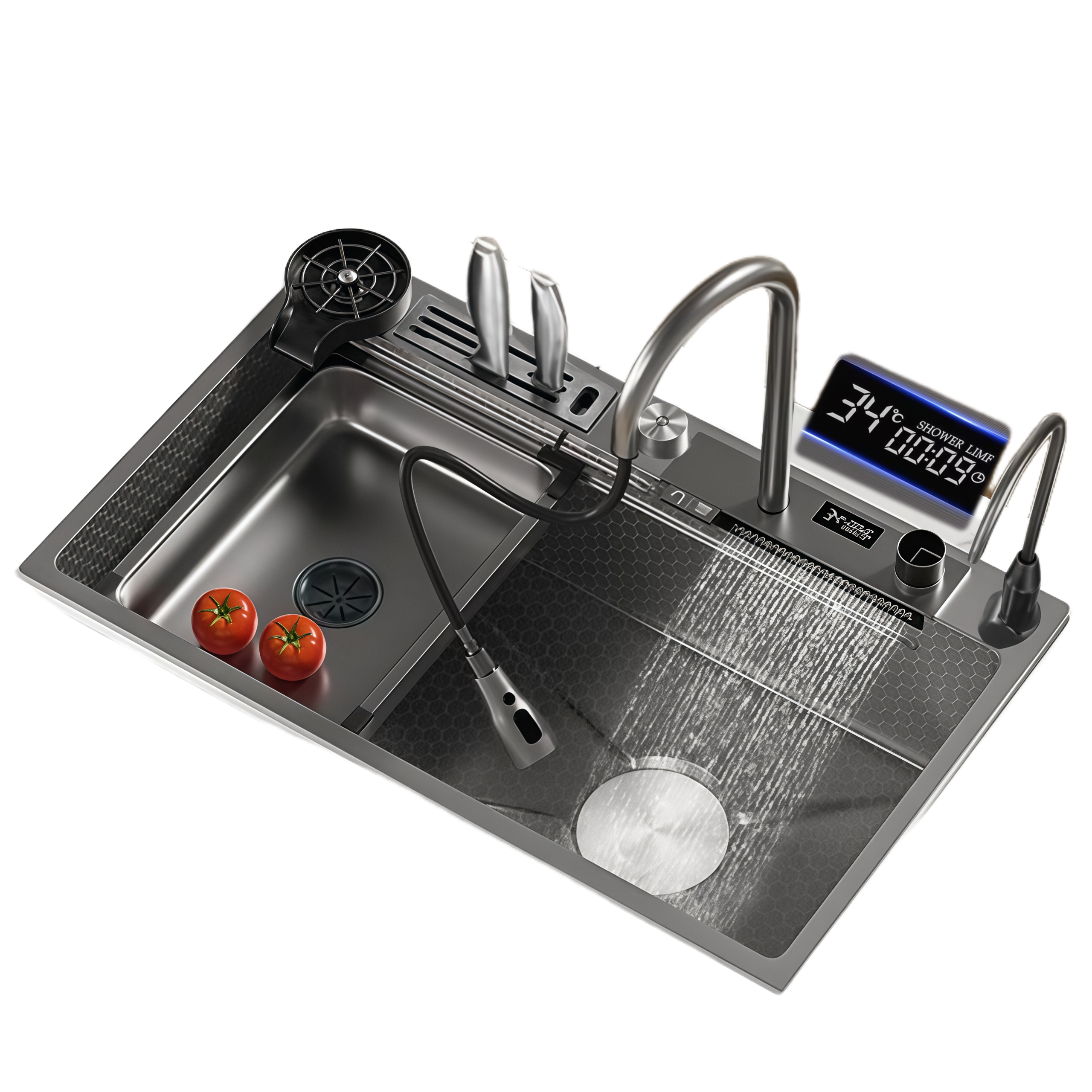 YAPOGI 허니콤 엠보싱 디지털 디스플레이 사각 싱크볼 304 스텐, 1세트 176,000원