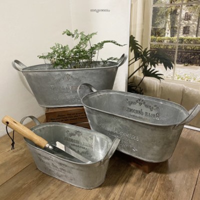 빈티지 양철바스켓 철제 바구니 화분커버 틴 양철통 손잡이 화분대 21,700원