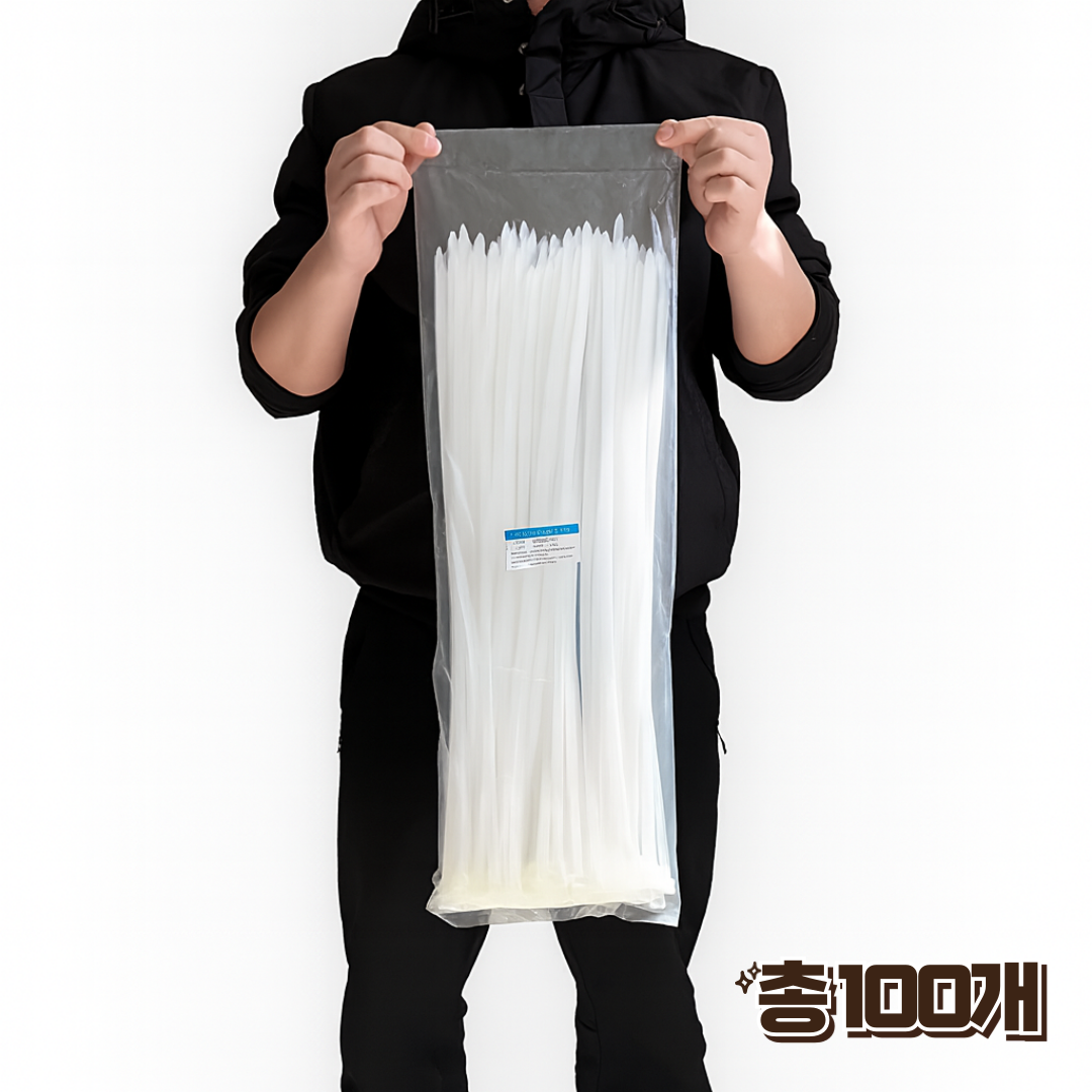 홈앤힐링 대형 케이블타이 산업용 실외용 폭 8mm 10mm 100개입 15,900원