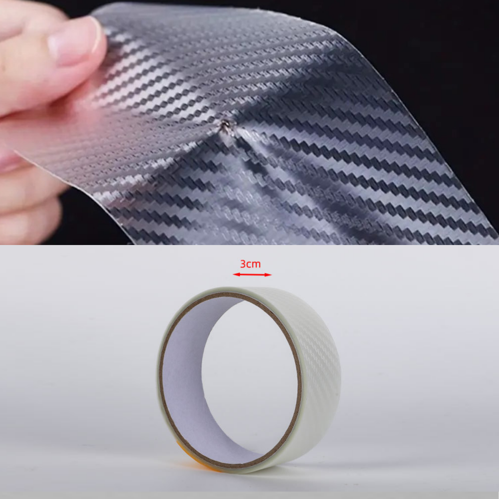 차량용 3D 투명 카본 시트지 테이프 랩핑지 보호필름 - 도어 사이드 스크래치, 1개, 카본 패턴 투명 7,800원