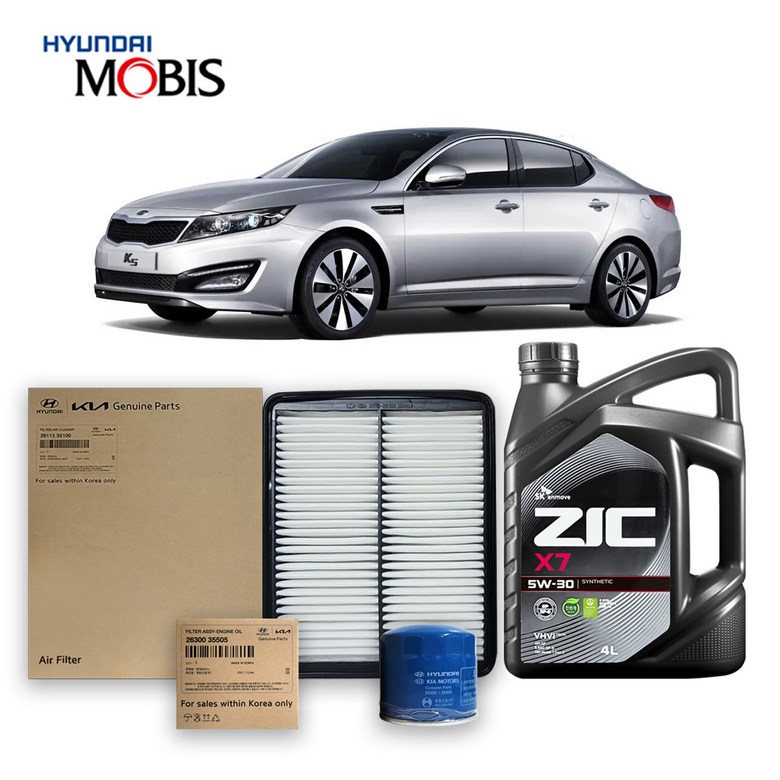 1세대 K5 (11-15년식) 2.0 하이브리드 순정필터+지크오일 5W30 3종, 1개 59,080원