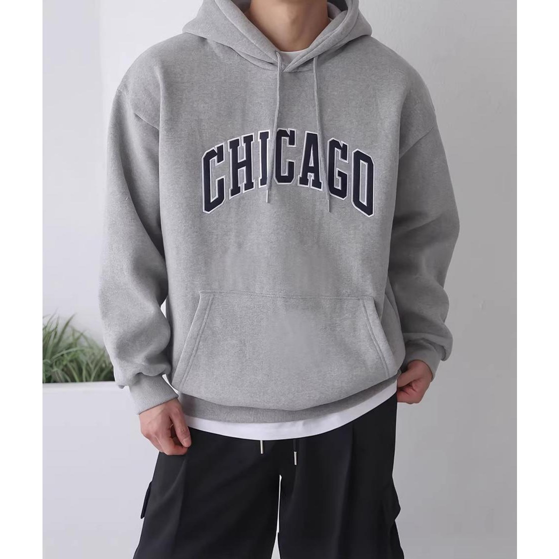 안유 남성 데일리 시카고 레터링 캐주얼 후드티 21,490원